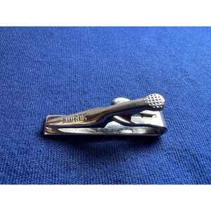 Vintage SWANK Silver Tone Tie Clip Bar Men's Dress Suit Accessory USA